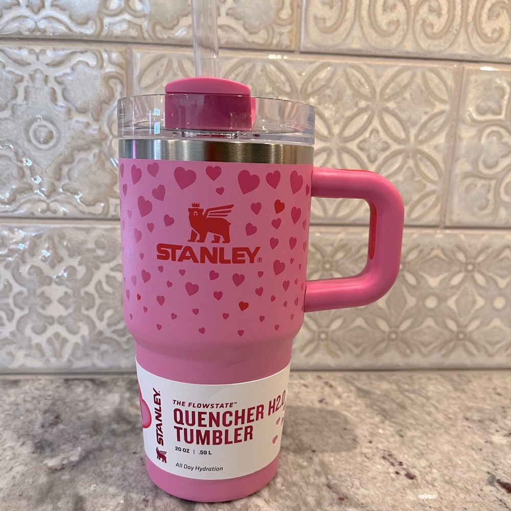 NWT Stanley 20oz Sweet Hearts Pink Valentines Day Flowstate H20 Quencher…